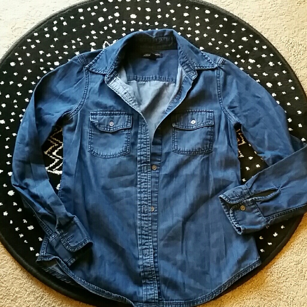 Denim button down